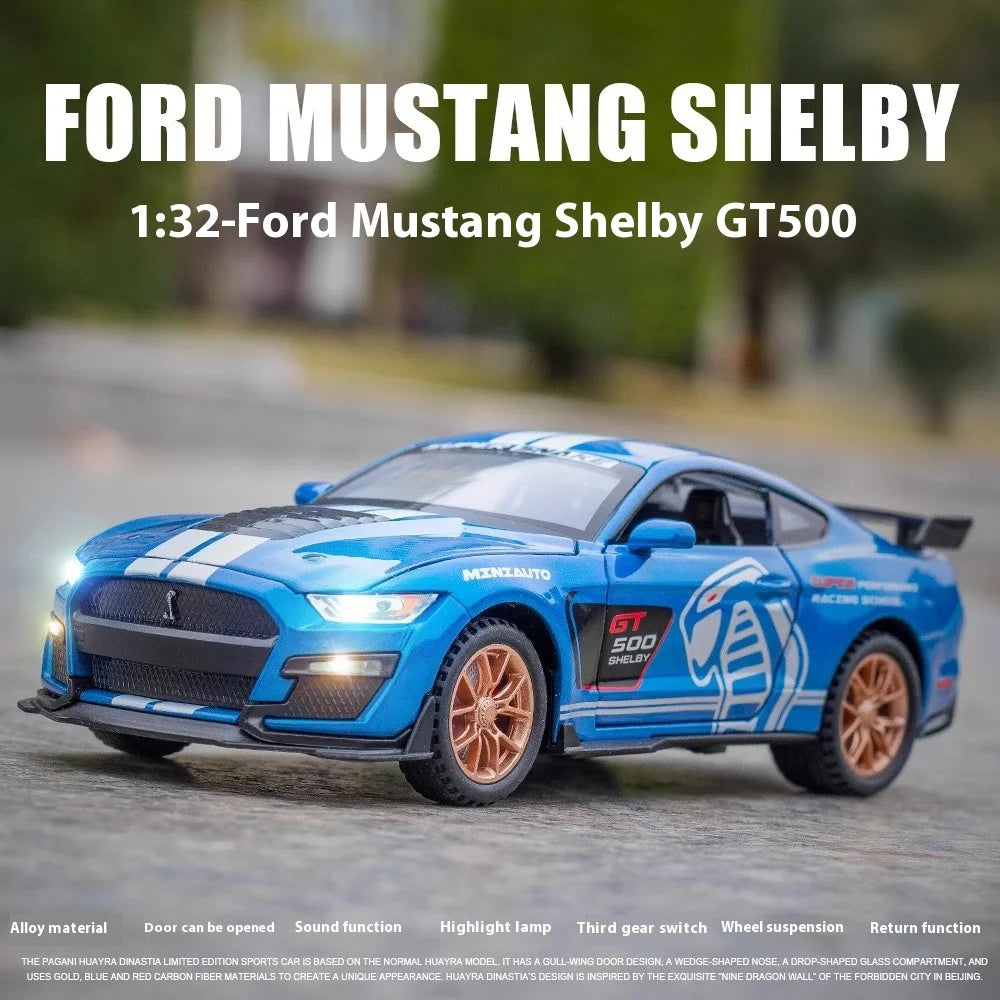 1:32 Ford Mustang Viper GT500 Supercar Alloy Diecast Model Decorative Trendy Ornaments Computer Desktop Ornaments Gift For Boys