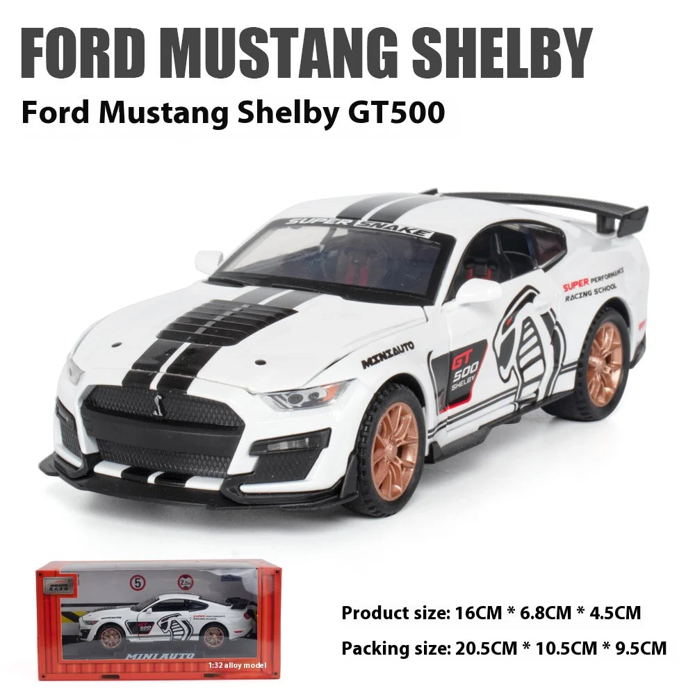 1:32 Ford Mustang Viper GT500 Supercar Alloy Diecast Model Decorative Trendy Ornaments Computer Desktop Ornaments Gift For Boys
