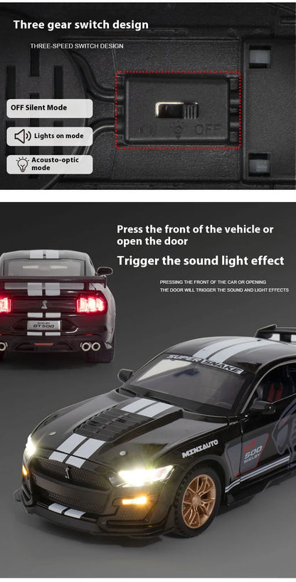 1:32 Ford Mustang Viper GT500 Supercar Alloy Diecast Model Decorative Trendy Ornaments Computer Desktop Ornaments Gift For Boys