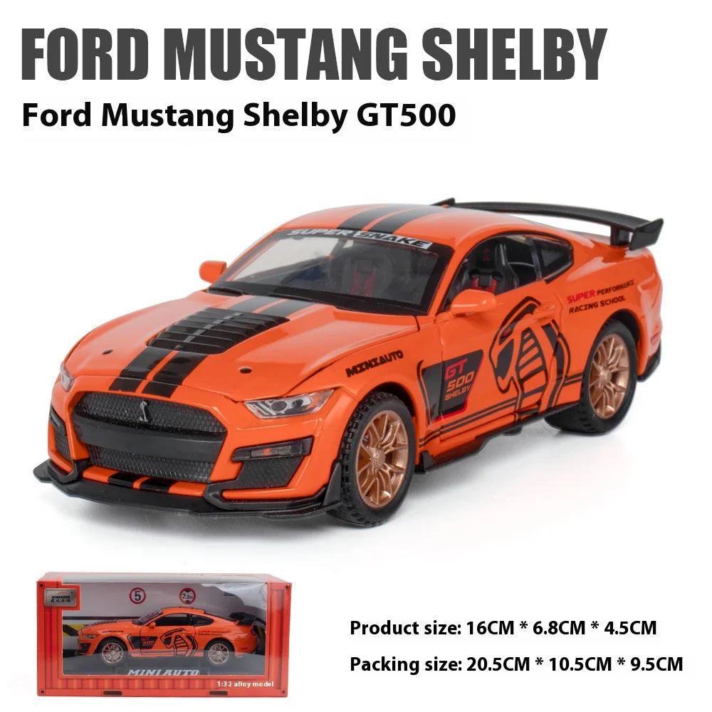 1:32 Ford Mustang Viper GT500 Supercar Alloy Diecast Model Decorative Trendy Ornaments Computer Desktop Ornaments Gift For Boys